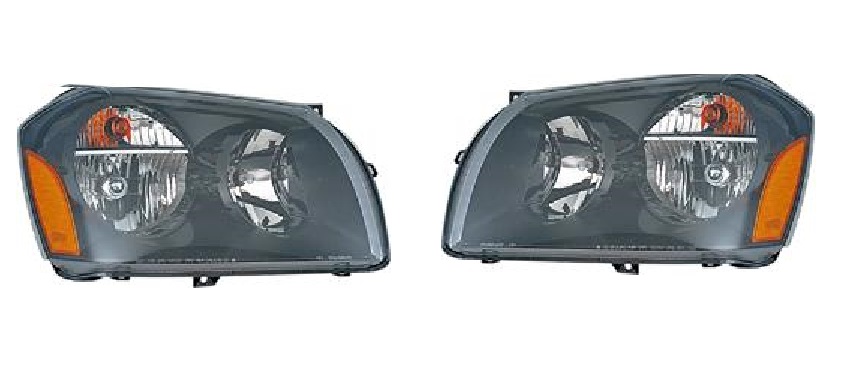 Dorman Black Replacement Headlights 05-07 Dodge Magnum